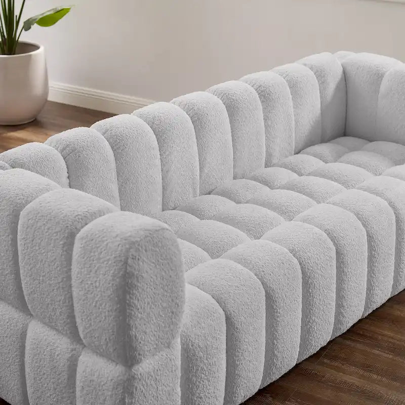Canapé moderne de 85 en tissu gaufré, confortable pour les loisirs