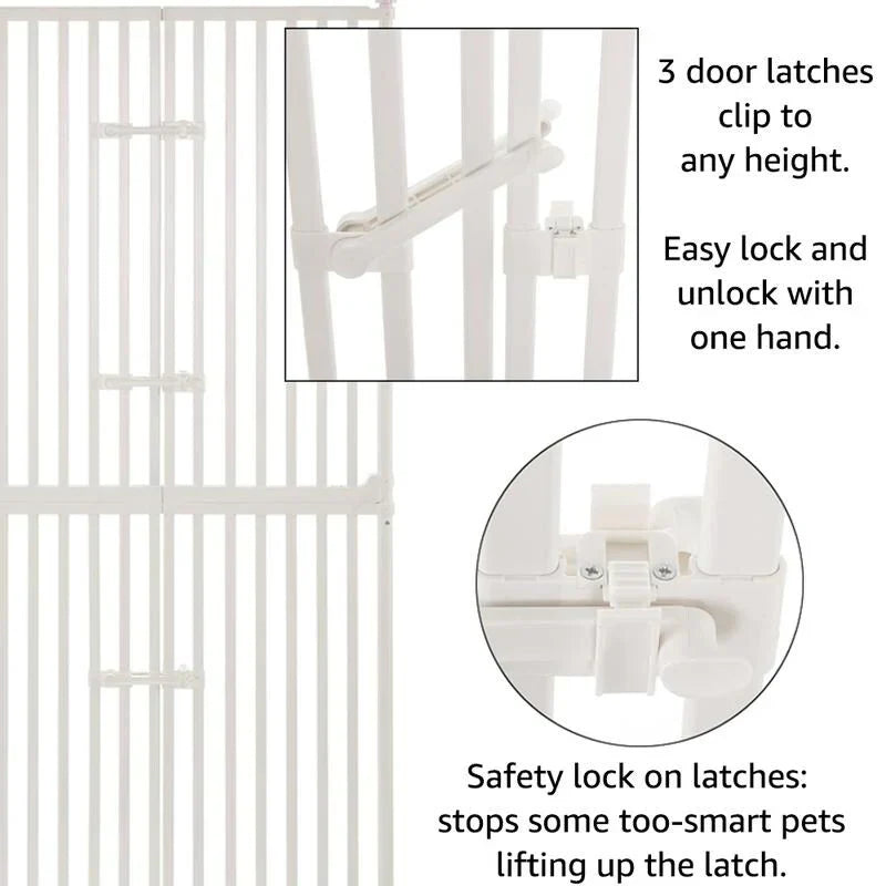Cancelletto per animali unipaws extra alto, alto 74 pollici, con porte e chiusure