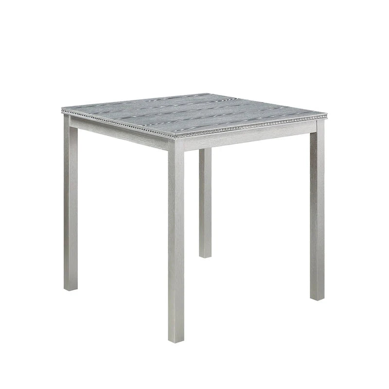 Set da pranzo moderno da 5 pezzi con tavolo quadrato da bar e 4 sedie imbottite