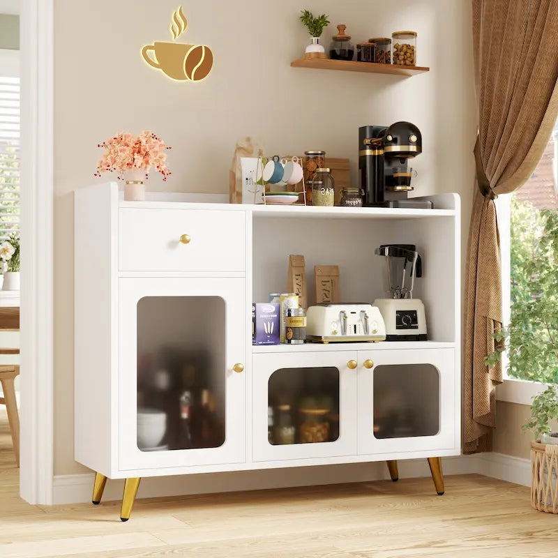 Sideboards mit Acryltür, Küchenschränke zur Aufbewahrung, Kaffeebartische aus Holz