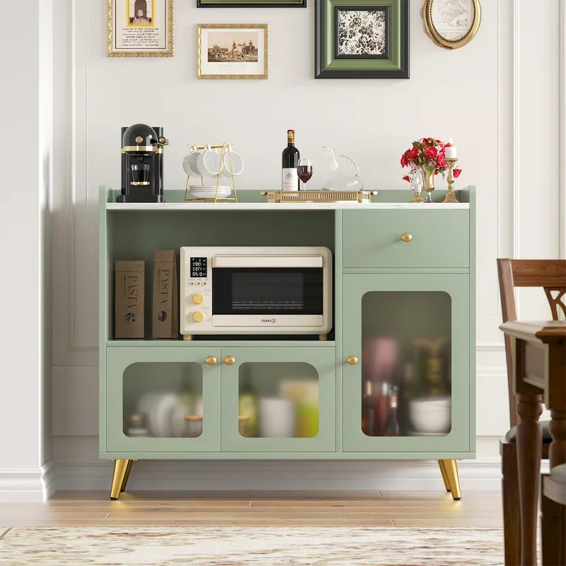 Sideboards mit Acryltür, Küchenschränke zur Aufbewahrung, Kaffeebartische aus Holz