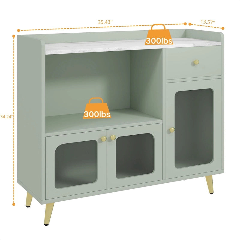 Sideboards mit Acryltür, Küchenschränke zur Aufbewahrung, Kaffeebartische aus Holz
