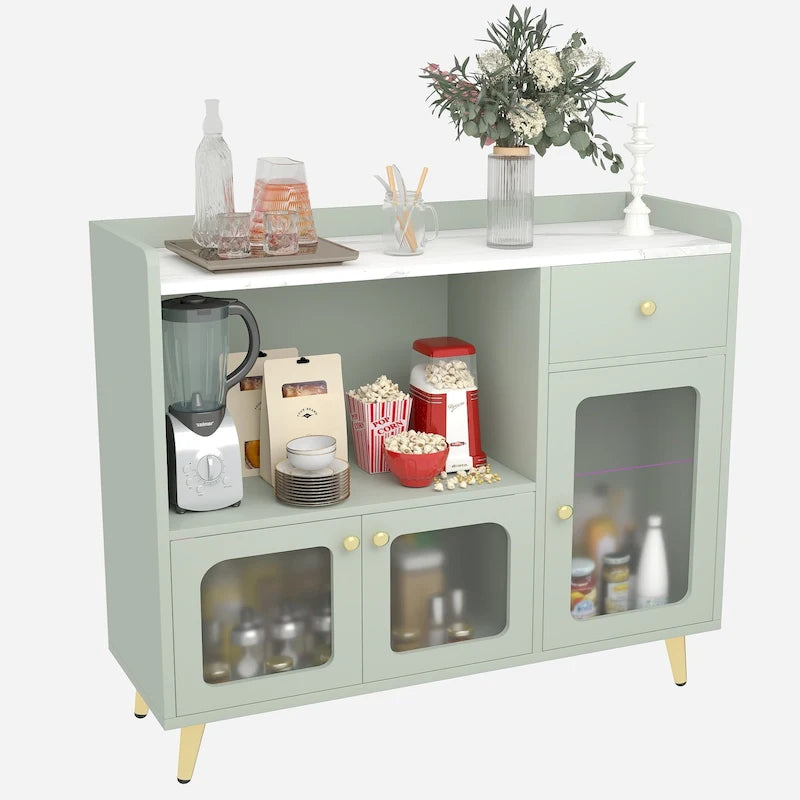 Sideboards mit Acryltür, Küchenschränke zur Aufbewahrung, Kaffeebartische aus Holz