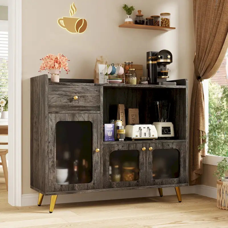 Sideboards mit Acryltür, Küchenschränke zur Aufbewahrung, Kaffeebartische aus Holz