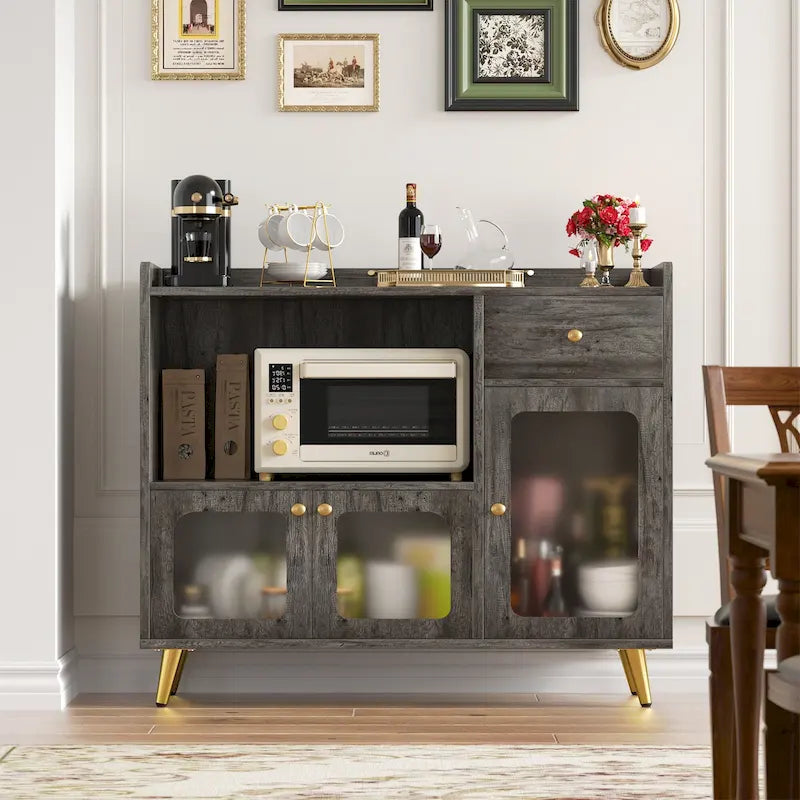 Sideboards mit Acryltür, Küchenschränke zur Aufbewahrung, Kaffeebartische aus Holz