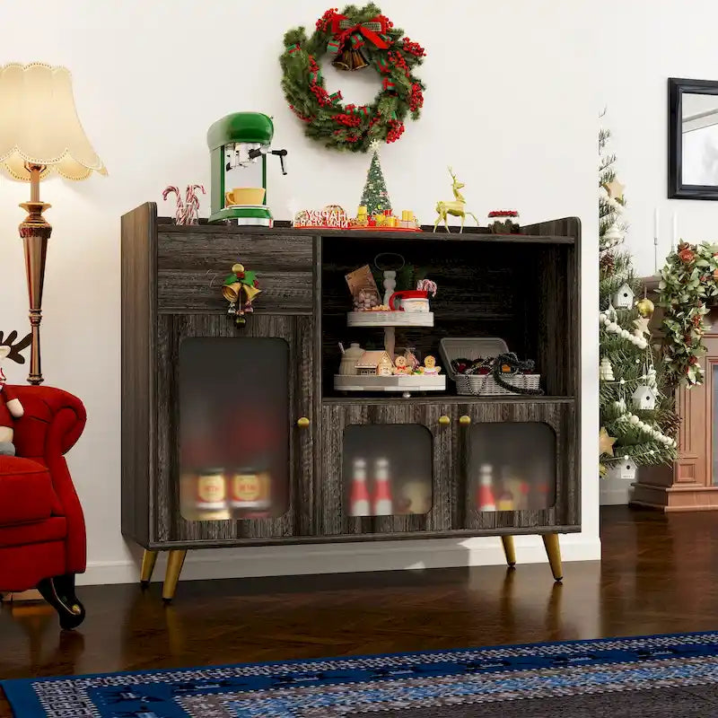 Sideboards mit Acryltür, Küchenschränke zur Aufbewahrung, Kaffeebartische aus Holz