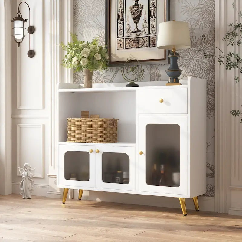 Sideboards mit Acryltür, Küchenschränke zur Aufbewahrung, Kaffeebartische aus Holz