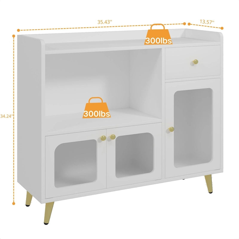 Sideboards mit Acryltür, Küchenschränke zur Aufbewahrung, Kaffeebartische aus Holz