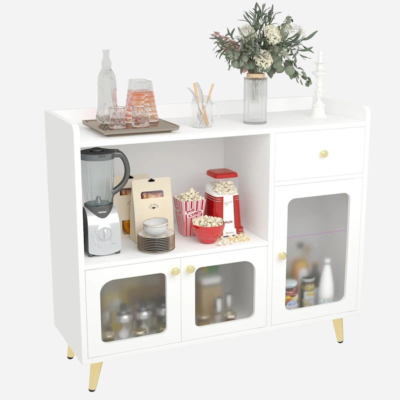 Sideboards mit Acryltür, Küchenschränke zur Aufbewahrung, Kaffeebartische aus Holz