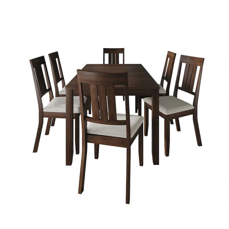 CraftPorch klassisches Esszimmer-Set aus Holz, 7-teilig