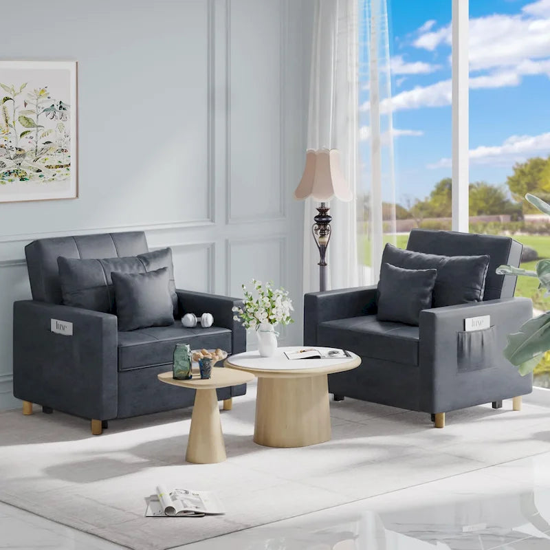 Fauteuil-lit réglable convertible 3-en-1, plusieurs couleurs, pour 1 personne