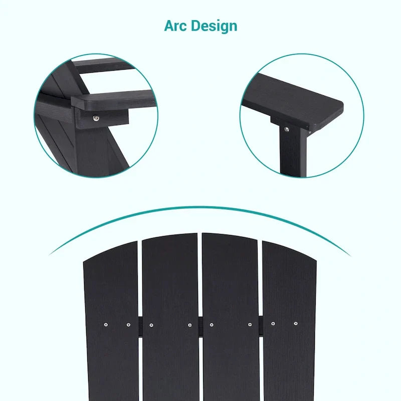 Set di 4 sedie Adirondack da esterno in legno resistente agli agenti atmosferici Bonosuki