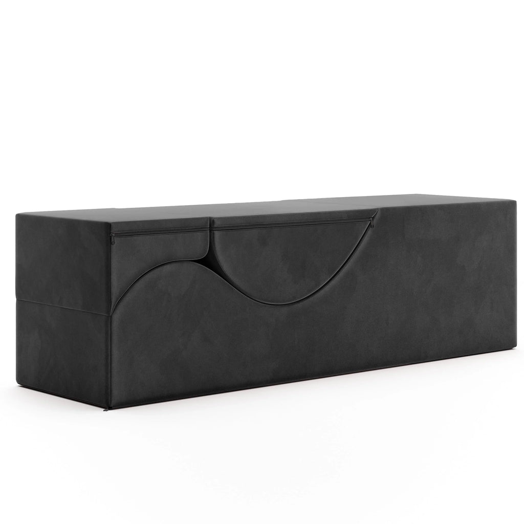 Avana Kami Convertible Chaise / Yoga & Massage - 2-In-1 Ottoman with Concealed Fold Out Yoga Lounge Chair, Microvelvet - N/A