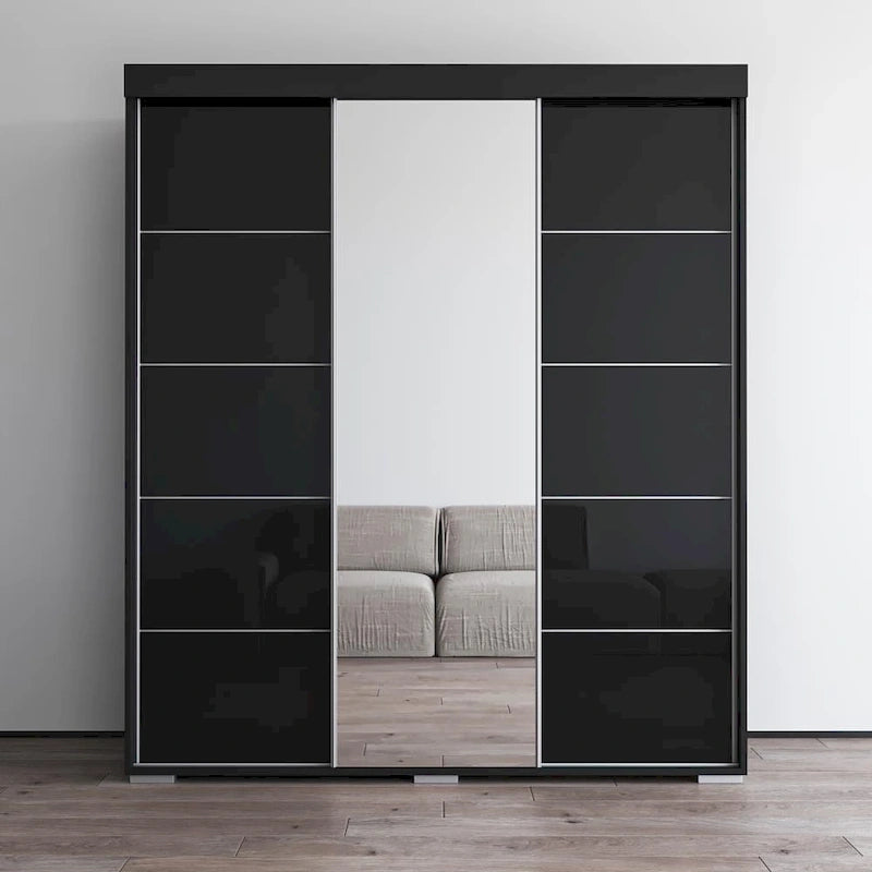 Armoire moderne Aria à 3 portes avec miroir