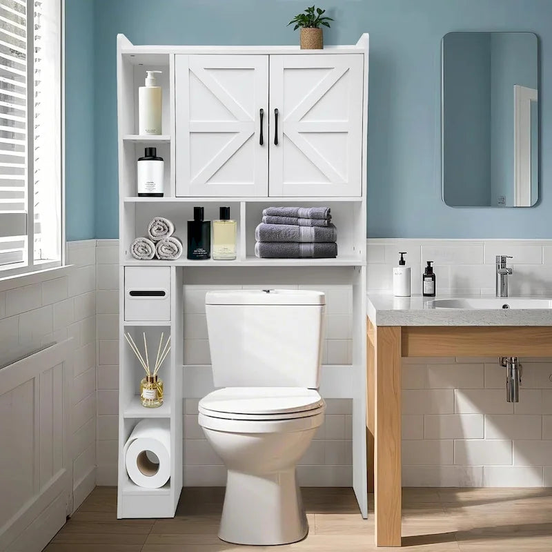 Mobile contenitore sopra WC, ripiani impermeabili per il bagno