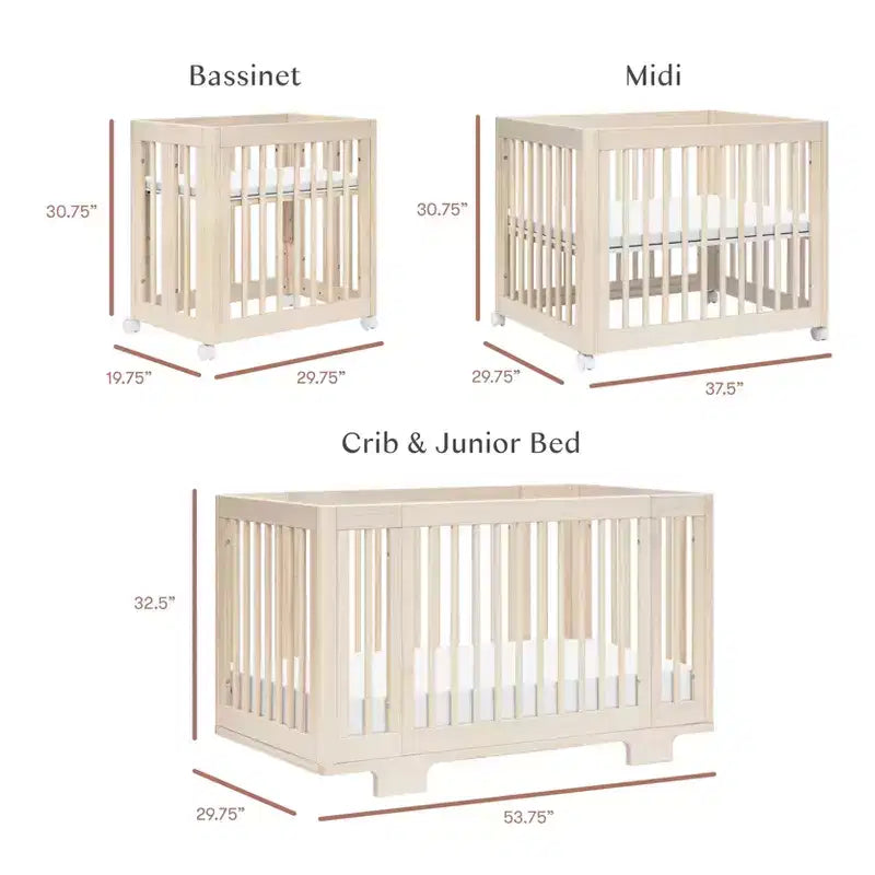 Lit bébé convertible Babyletto Yuzu 8-en-1 avec kits de conversion pour toutes les étapes