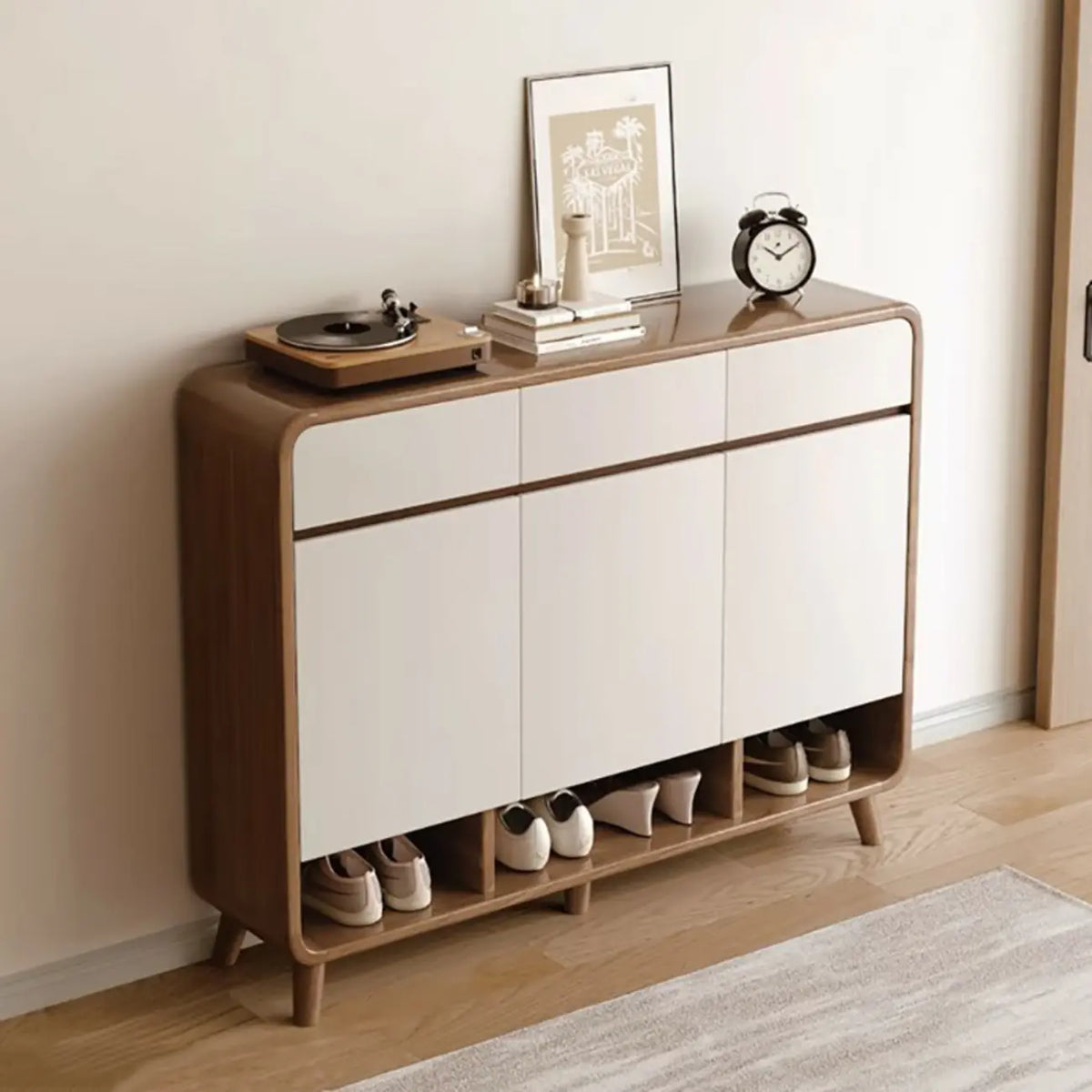 Mobile portascarpe medio in legno per corridoio, stile moderno