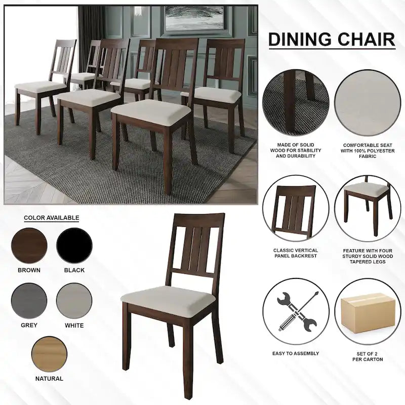 CraftPorch klassisches Esszimmer-Set aus Holz, 7-teilig