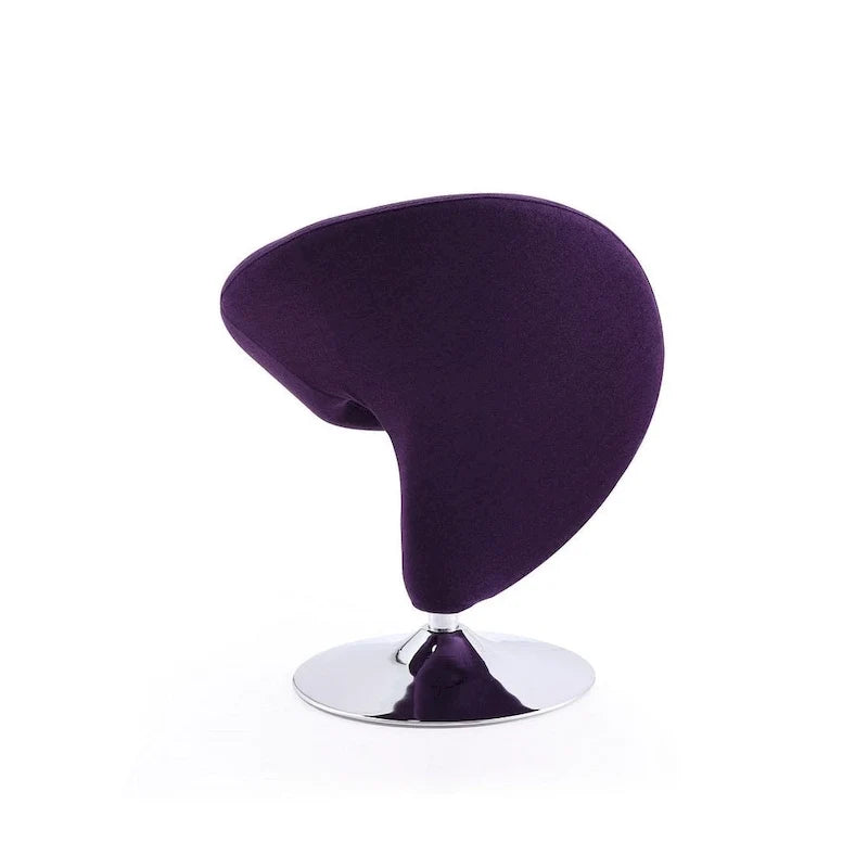 Manhattan Comfort Curl-draaifauteuil met chroom en wolmix (set van 2)
