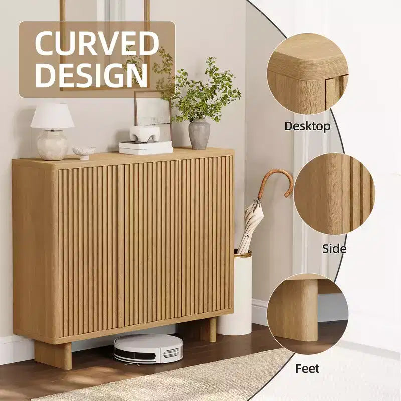 Acekool 46, meuble à chaussures avec porte cannelée, meuble de rangement à 5 niveaux, banc rustique pour entrée et couloir, 41.5H