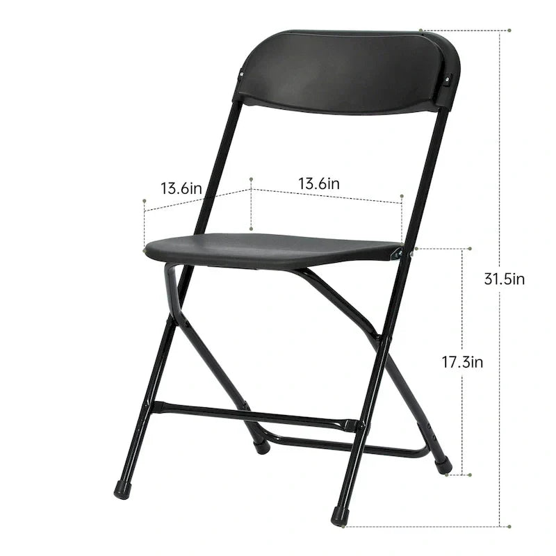10er-Pack Klappstühle aus Kunststoff, Tragfähigkeit 350lb, für Veranstaltungen, Büro, Hochzeiten, Partys, Picknicks, Küche und Essbereich
