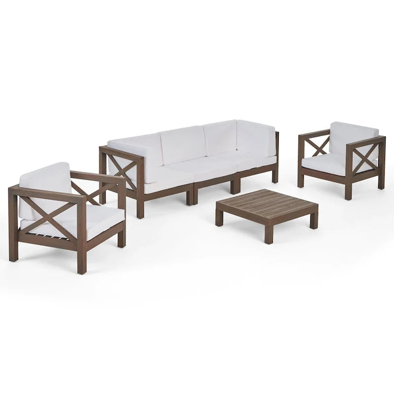 Brava Outdoor Acacia Wood 6-piece Chat Set by Christopher Knight Home