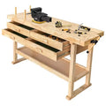 Olympia Tools Werkbank aus Kautschukholz, 60 Zoll, 4 Schubladen, Tragkraft 450 lbs