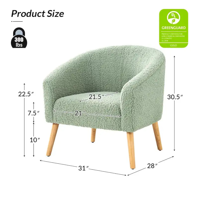 Set di 2 poltrone moderne Sheila da 30 W in bouclé con gambe in legno massello di HULALA HOME