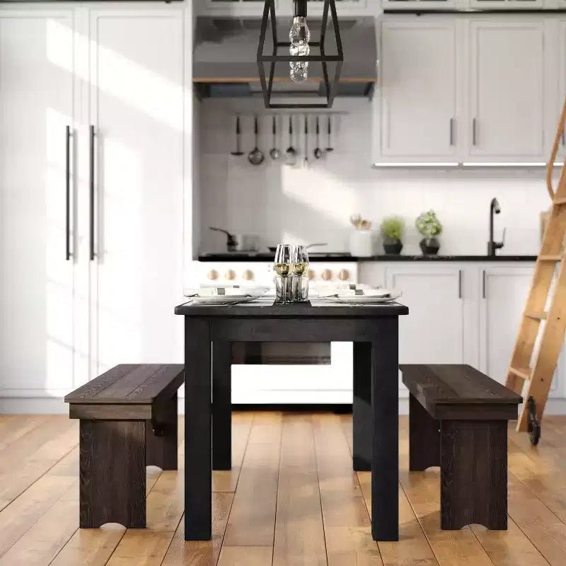 Tavolo da pranzo rettangolare in pino massello stile farmhouse Flash Furniture, 46 x 30