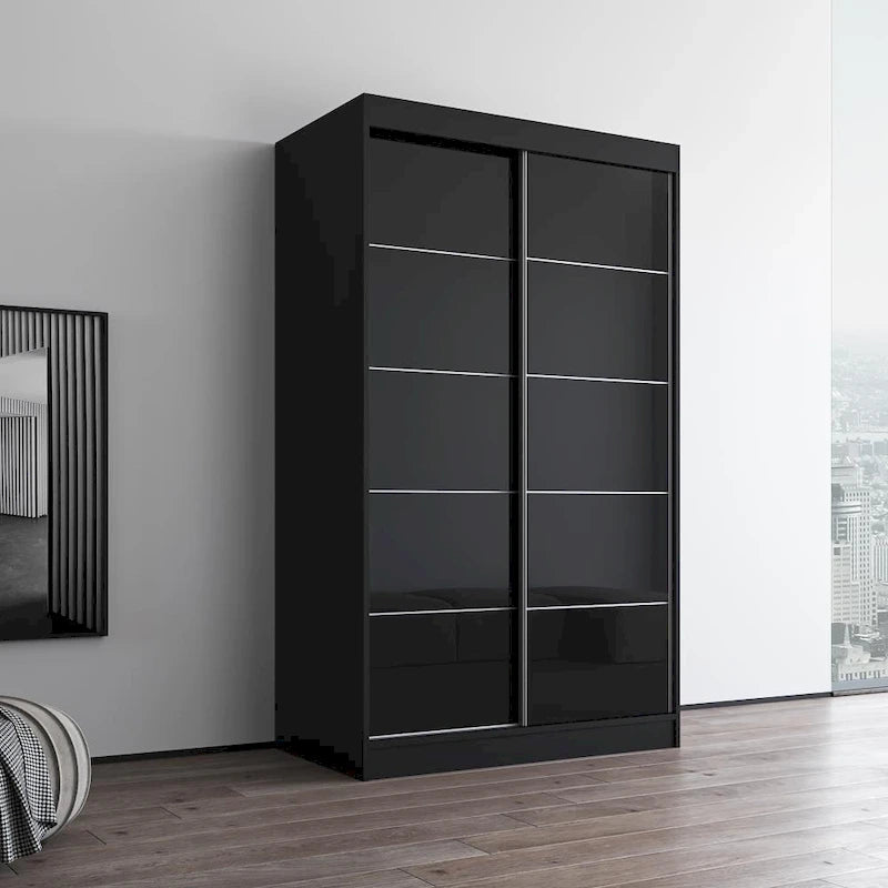 Moderner Hochglanz-Kleiderschrank Aria mit 2 Türen
