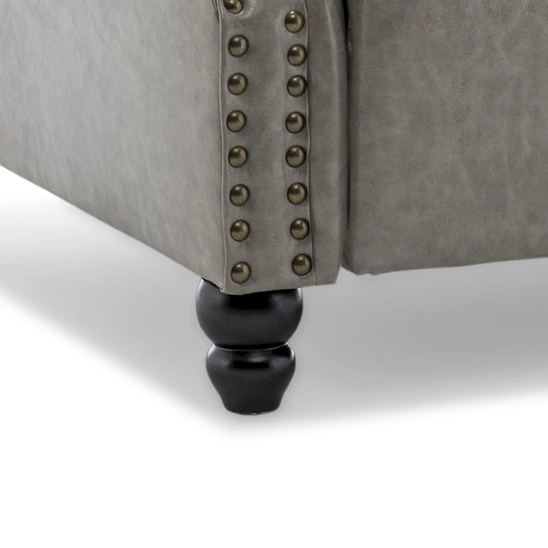 Set di 2 poltrone reclinabili con seduta imbottita e borchie decorative