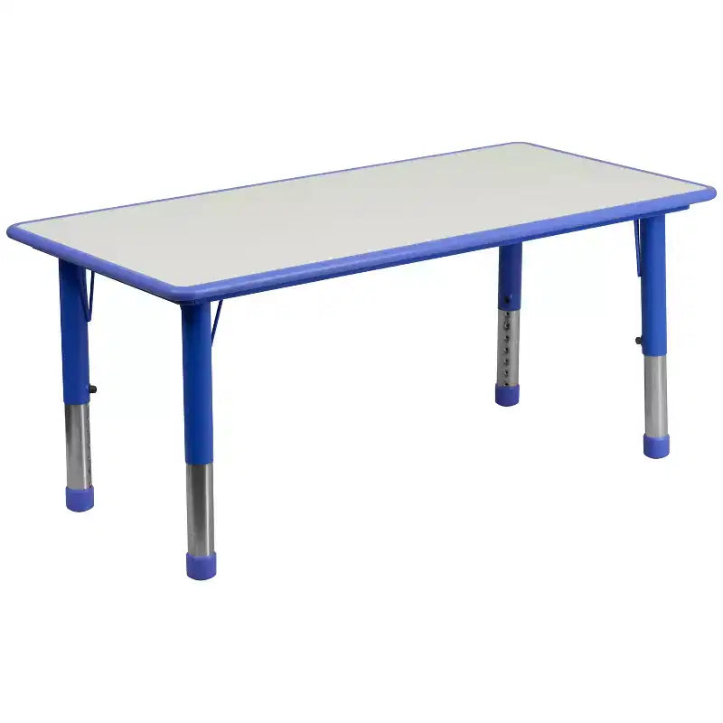 Emma und Oliver, rechteckiger höhenverstellbarer Aktivitätstisch aus Kunststoff, 23.625W x 47.25L, Set mit 6 Stühlen