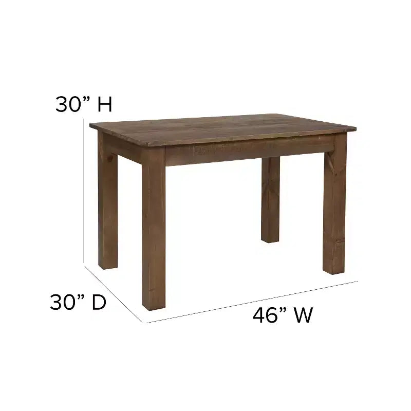 Tavolo da pranzo rettangolare in pino massello stile farmhouse Flash Furniture, 46 x 30
