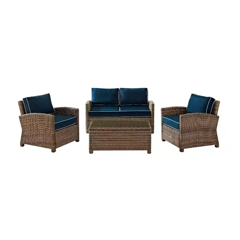Set da esterno Bradenton in vimini, 4 pezzi - Crosley
