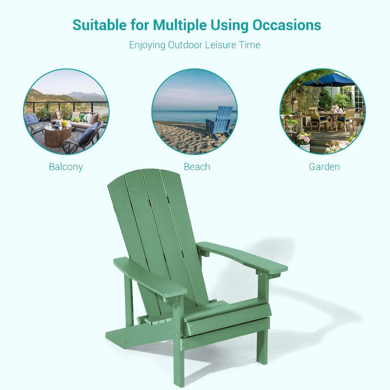 Set di 4 sedie Adirondack da esterno in legno resistente agli agenti atmosferici Bonosuki