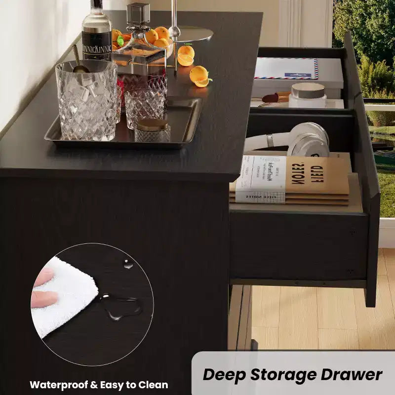 Commode moderne pour chambre avec 8 tiroirs, meuble de rangement en bois pour placard, large commode