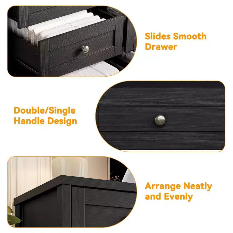 Cassettiera in legno con 12 cassetti per camera da letto, credenza TV moderna e larga per TV da 65 pollici, cassettiera in legno, contenitore in stile rustico per il soggiorno