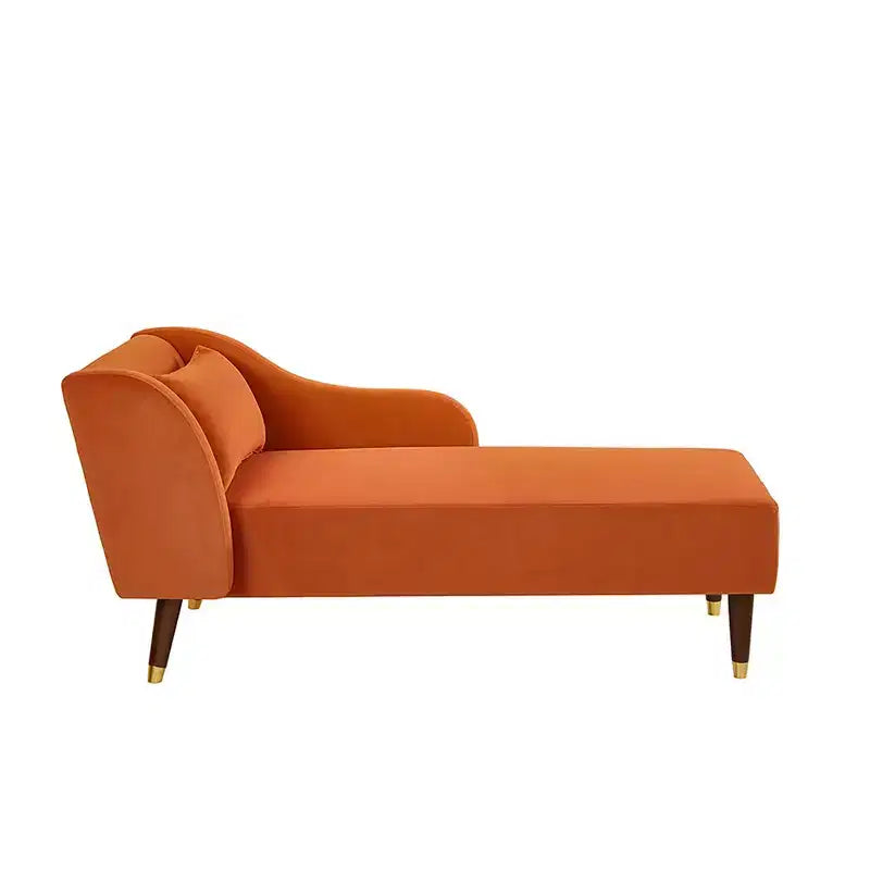 Moderne chaise longue van fluweel, gestoffeerde chaise longue met gebogen armleuning, slaapbank voor slaapkamer, kantoor of woonkamer