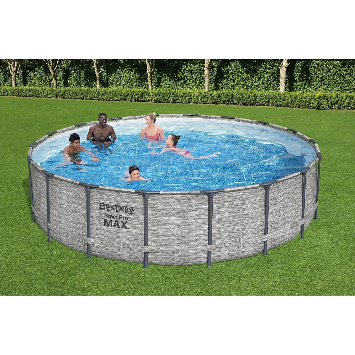 Rond bovengronds zwembad Bestway Steel Pro MAX met pomp en afdekzeil