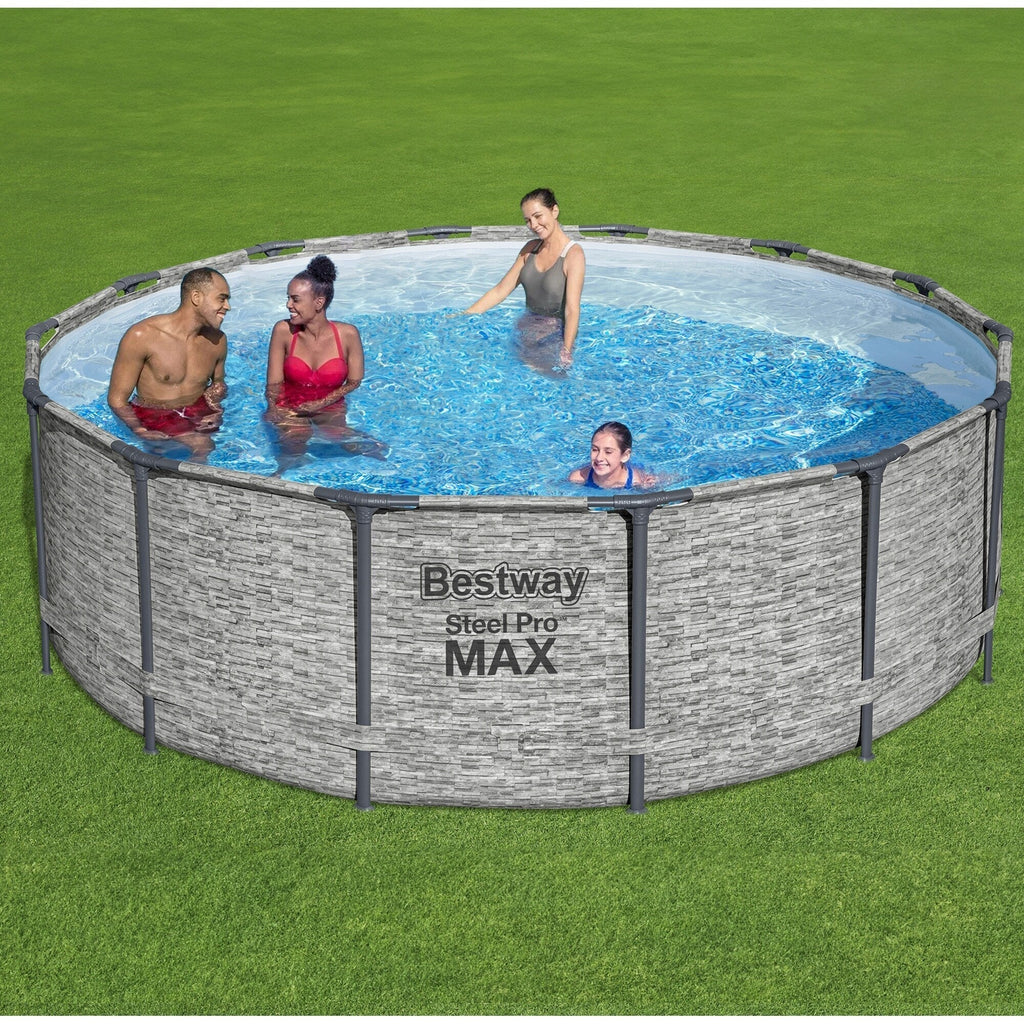 Rond bovengronds zwembad Bestway Steel Pro MAX met pomp en afdekzeil