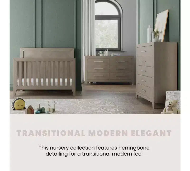 Child Craft Kieran Kinderzimmer-Set, 3-teilig, mit Babybett, Kommode und Schubladenkommode; einschließlich 4-in-1 umbaubarem Babybett