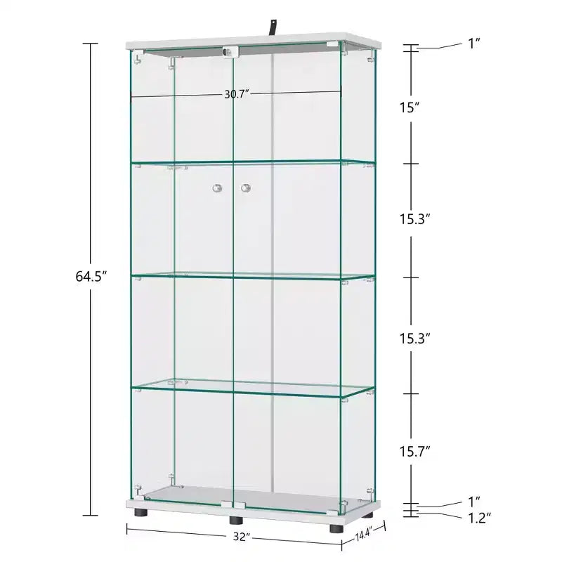 64.5 X 32 Glasvitrine, Sammlervitrine mit Schloss
