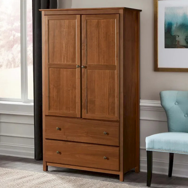 Armoire en bois massif à 2 portes - 41x72x22