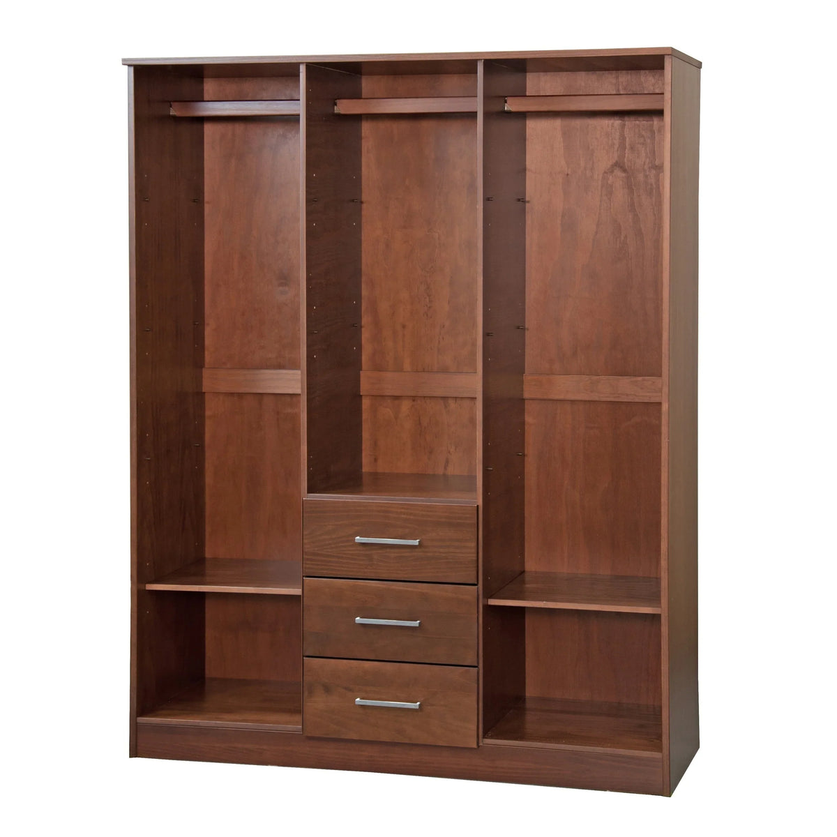 Palace Imports Cosmo Kleiderschrank mit 3 Türen aus 100 % Massivholz und Türen aus Massivholz oder mit Spiegel