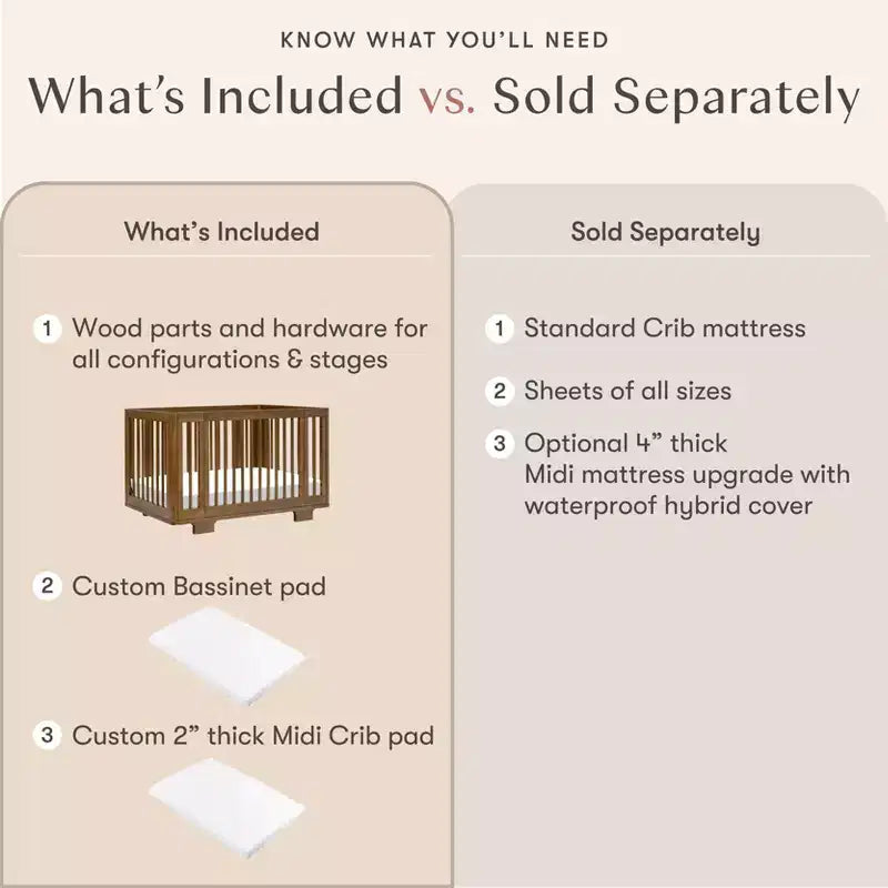 Lit bébé convertible Babyletto Yuzu 8-en-1 avec kits de conversion pour toutes les étapes