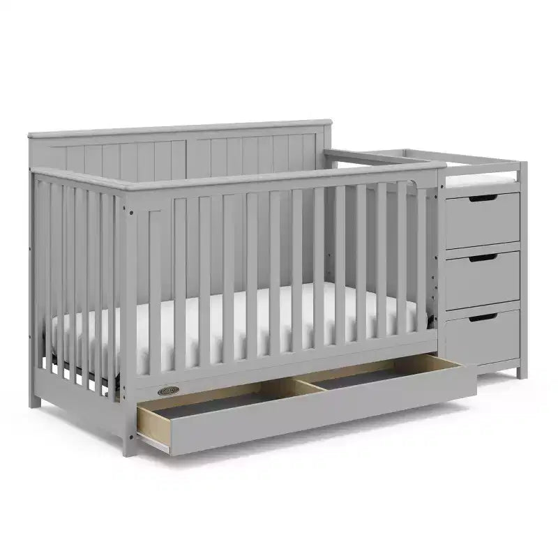 Lettino trasformabile 5 in 1 con fasciatoio e cassetto