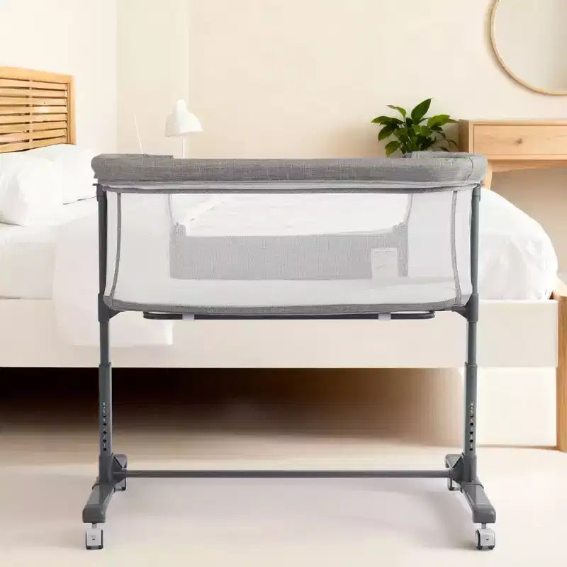 Berceau pour bébé à roulettes ??Beige / Gris / Rose, lit cododo, pour 1 bébé