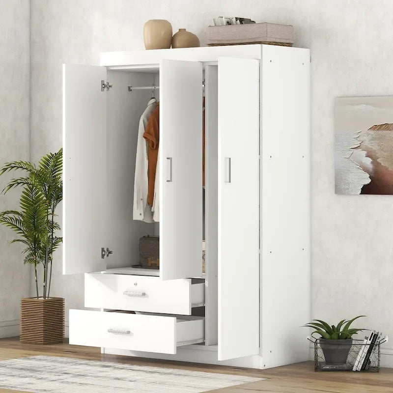 Armoire à 3 portes avec 2 tiroirs