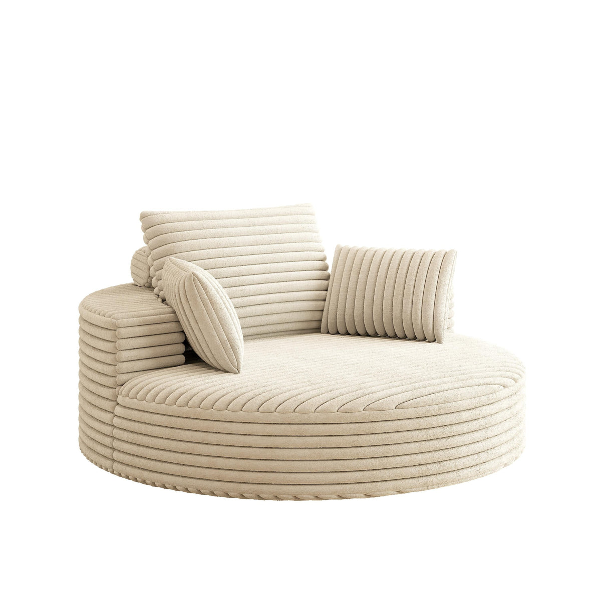 Einzelsessel mit Cord-Chenille-Bezug und Schaumstoffpolsterung, drehbar