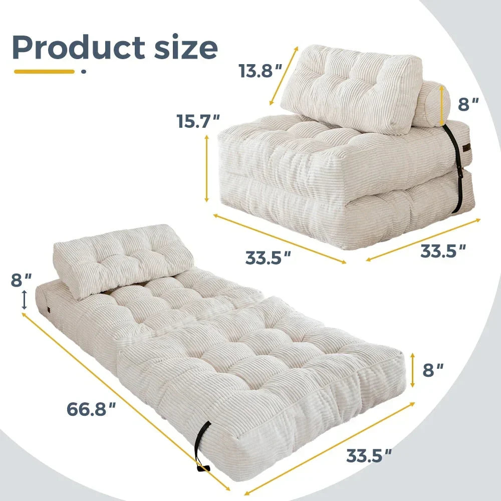 8 Cordsofa, Klappsofabett, Einzel